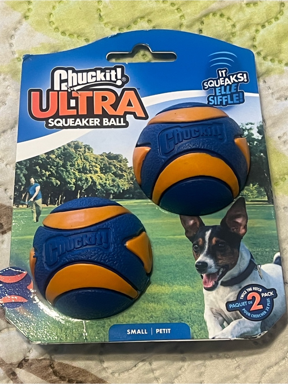 Ultra Squeaker Ball for Dogs - Blue & Orange (Small)
